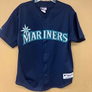Seattle Mariners Blue Jersey Stitched Large